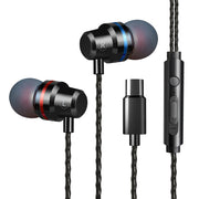 Metal In-Ear Headphones – Heat Tone Deep Bass Earphones with Mic for Mobile Phones & Music