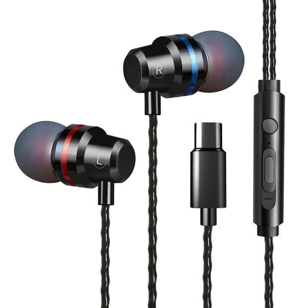 Metal In-Ear Headphones – Heat Tone Deep Bass Earphones with Mic for Mobile Phones & Music
