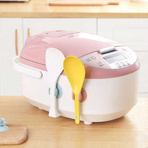 Flexible PVC Suction Cup Kitchen Tool Holder – Wall-Mounted Rice Spoon & Utensil Storage | Household Gadgets