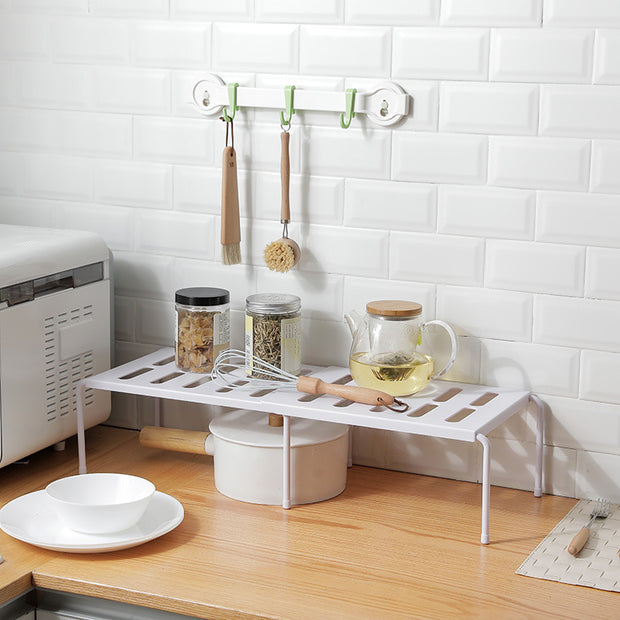 Adjustable Telescopic Kitchen Rack – Space-Saving Storage Organizer for Kitchen Supplies & Utensils