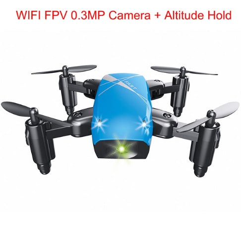 Micro Foldable RC Drone – 3D Quadcopter with Steering Wheel Remote, WiFi Camera & App Control