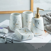 Elegant Ceramic Bathroom Wash Set – 5-Piece Luxury Bathroom Accessories