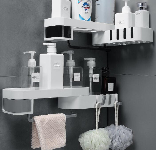 Adjustable Bathroom Corner Shelf – Space-Saving Shower Organizer Rack for Toiletries & Accessories