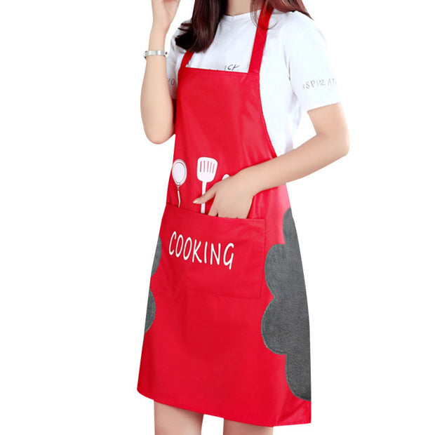 Durable Home Kitchen Apron – Waterproof, Oil-Resistant, Adjustable Cooking Apron with Pockets