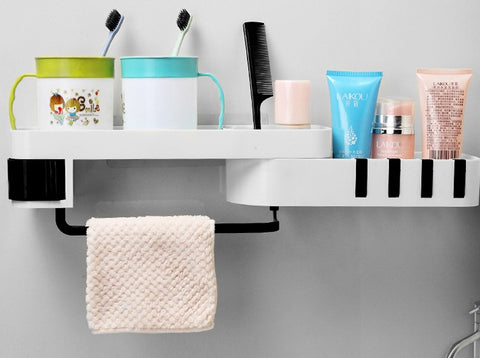 Multifunctional Bathroom Shelf – Wall-Mounted Organizer for Toiletries, Towels & Accessories
