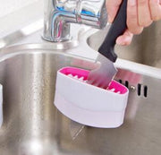 Creative Kitchen Knife and Fork Cleaning Brush with Suction Cup – Multi-Purpose Fruit & Vegetable Scrubber for Kitchen