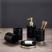 Luxury Ceramic Bathroom Accessories Set – High-End 5-Piece Bathroom Vanity Kit