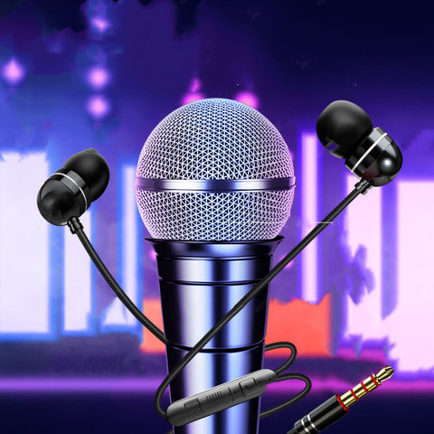 Wire-Controlled Headphones with Mic – Adjustable Tuning Stereo Headphones for Music & Calls