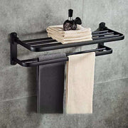 Perforated Space Aluminum Bathroom Folding Shelf – Wall-Mounted Rustproof Storage Rack