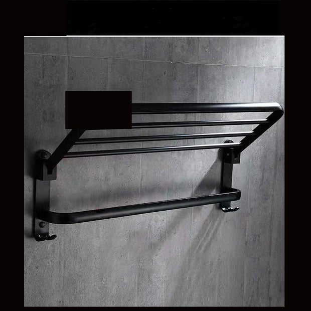 Perforated Space Aluminum Bathroom Folding Shelf – Wall-Mounted Rustproof Storage Rack