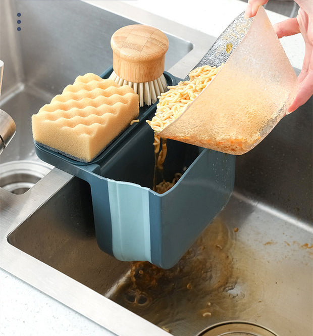 Foldable Kitchen Drain Filter Shelf – Multi-Purpose Sink Drain Basket for Washing & Storage