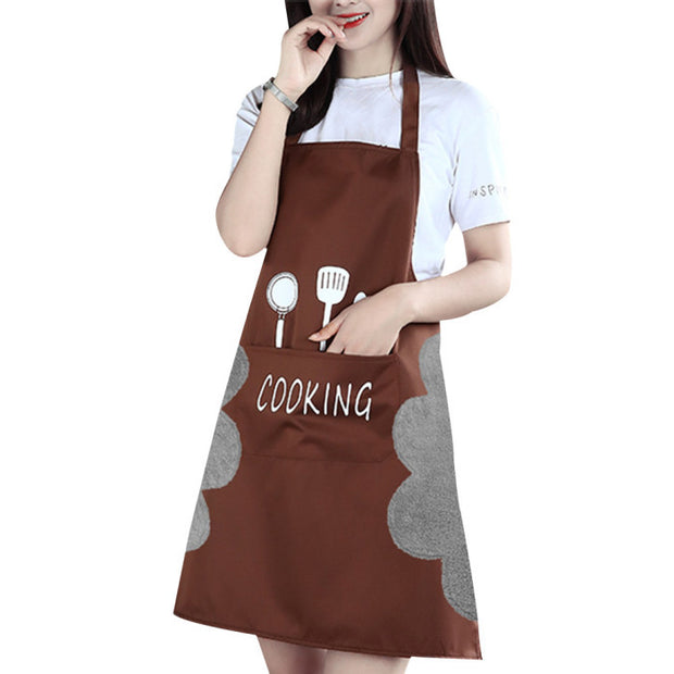 Durable Home Kitchen Apron – Waterproof, Oil-Resistant, Adjustable Cooking Apron with Pockets