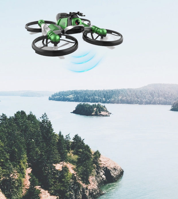 2-in-1 WiFi FPV RC Drone Motorcycle – Foldable Quadcopter with Camera & Altitude Hold