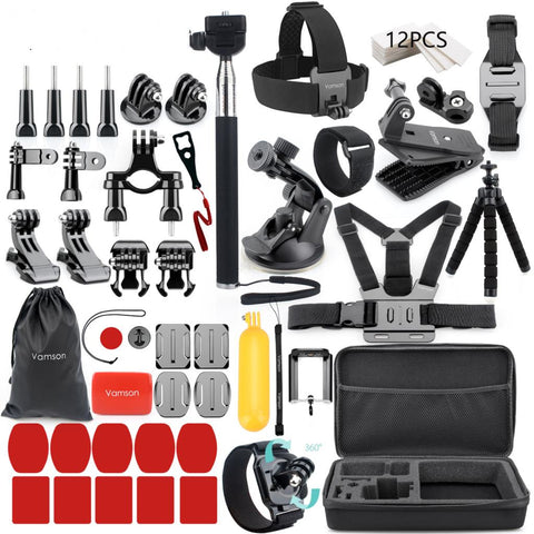 Premium Action Camera Accessories Kit – Universal Mounts, Straps & Waterproof Gear for GoPro, DJI, and Sports Cameras