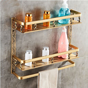 European Style Double Bathroom Shelf – Wall-Mounted Storage Rack