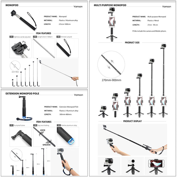Premium Action Camera Accessories Kit – Universal Mounts, Straps & Waterproof Gear for GoPro, DJI, and Sports Cameras