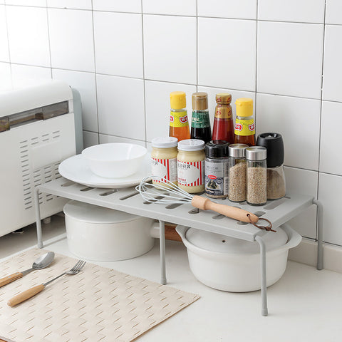 Adjustable Telescopic Kitchen Rack – Space-Saving Storage Organizer for Kitchen Supplies & Utensils