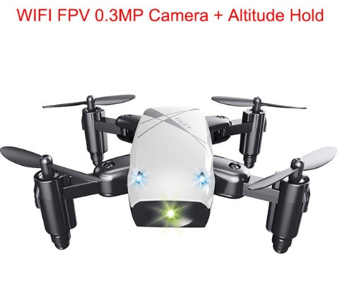 Micro Foldable RC Drone – 3D Quadcopter with Steering Wheel Remote, WiFi Camera & App Control