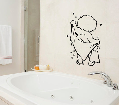 Adorable Baby Shower Carved Bathroom Wall Sticker – Waterproof, Removable Vinyl Décor for Kids & Nursery Bathrooms