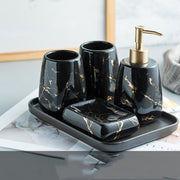 Elegant Ceramic Bathroom Wash Set – 5-Piece Luxury Bathroom Accessories
