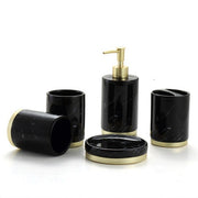 Luxury Ceramic Bathroom Accessories Set – High-End 5-Piece Bathroom Vanity Kit