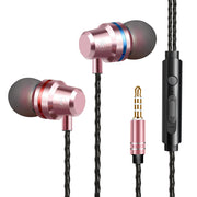 Metal In-Ear Headphones – Heat Tone Deep Bass Earphones with Mic for Mobile Phones & Music