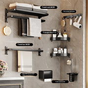 Black Towel Rack – Wall-Mounted Bathroom Rack & Pendant Organizer