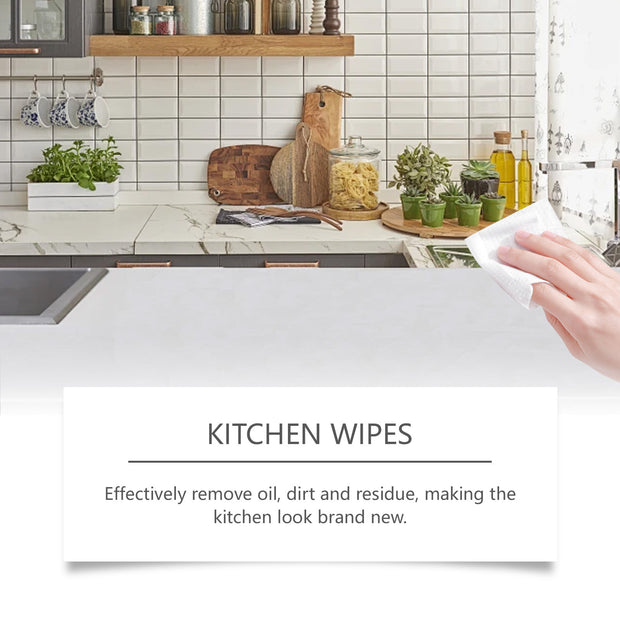 Multifunctional Kitchen Cleaning Wipes – Grease & Stain Remover for Countertops, Stove, Oven & Appliances
