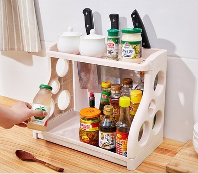 Multi-Layer Kitchen Storage Shelf – Space-Saving Organizer Rack for Kitchen Supplies & Countertop Essentials