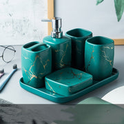 Luxury Ceramic Mouthwash Cup Set – Elegant Bathroom Accessories Gift for Washroom & Vanity