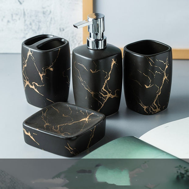 Luxury Ceramic Mouthwash Cup Set – Elegant Bathroom Accessories Gift for Washroom & Vanity