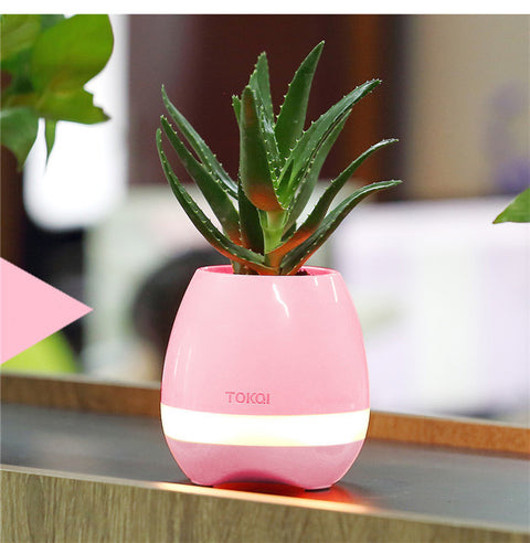 Touch-Sensitive Music Flower Vase – Bluetooth Desktop Audio Speaker with LED Mood Lighting