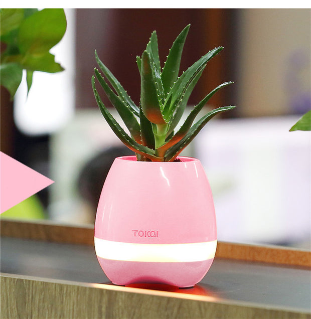 Touch-Sensitive Music Flower Vase – Bluetooth Desktop Audio Speaker with LED Mood Lighting