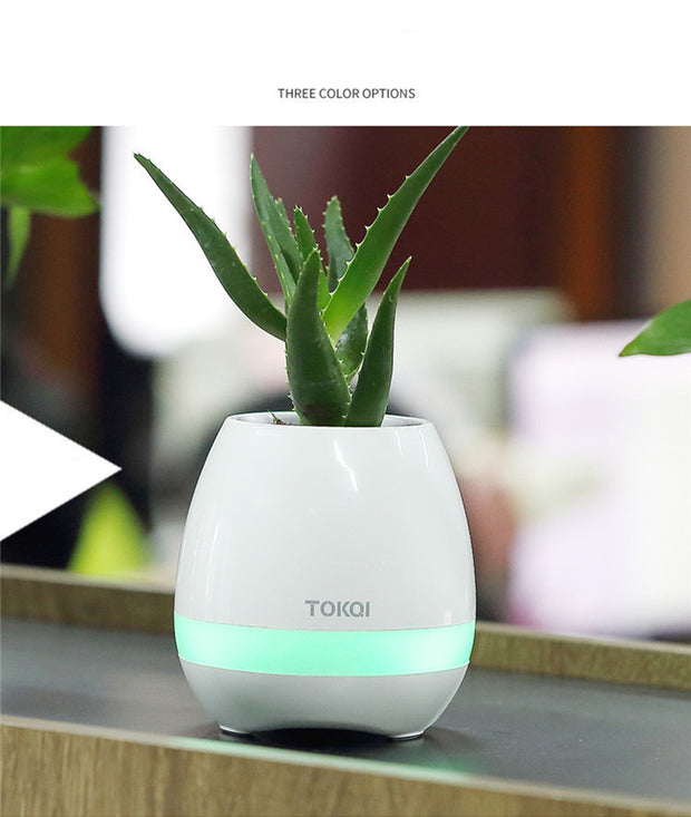 Touch-Sensitive Music Flower Vase – Bluetooth Desktop Audio Speaker with LED Mood Lighting