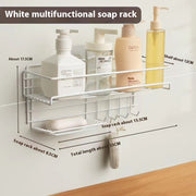 Punch-Free Bathroom Storage Rack – Wall-Mounted Waterproof Organizer