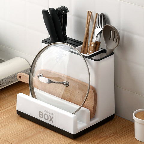 Multi-Functional Kitchen Storage Rack – Tableware, Knife & Utensil Holder for Cabinets & Countertops