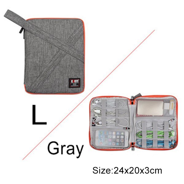 BUBM Travel Universal Electronics Accessories Organizer – Cable, Charger & Gadget Storage Bag Compatible with Apple iPad, USB & Phone Accessories