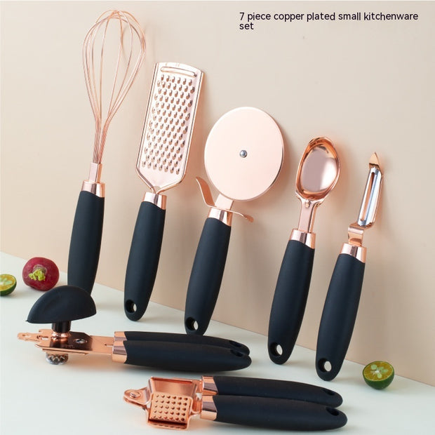 Kitchen Peeler Gadget Set – Household Copper Plated Fruit & Vegetable Peelers