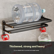 Black Towel Rack – Wall-Mounted Bathroom Rack & Pendant Organizer