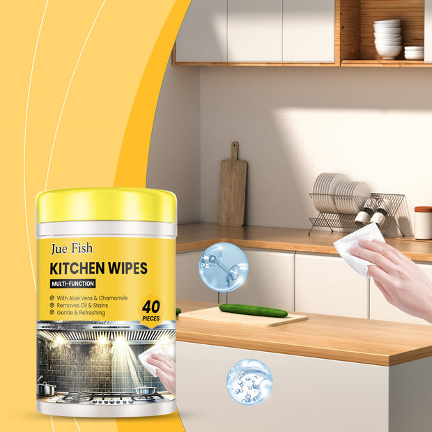 Multifunctional Kitchen Cleaning Wipes – Grease & Stain Remover for Countertops, Stove, Oven & Appliances
