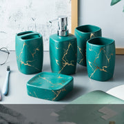 Luxury Ceramic Mouthwash Cup Set – Elegant Bathroom Accessories Gift for Washroom & Vanity