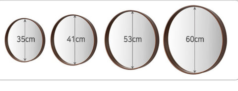 Solid Wood Bathroom and Bedroom Hanging Mirror – Minimalist Wall-Mounted Vanity Mirror