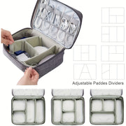 Waterproof Electronics Organizer Travel Cable Storage Bag – Portable Digital Accessories Case for Cables, Chargers & Gadgets