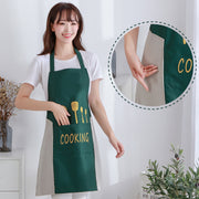 Durable Home Kitchen Apron – Waterproof, Oil-Resistant, Adjustable Cooking Apron with Pockets