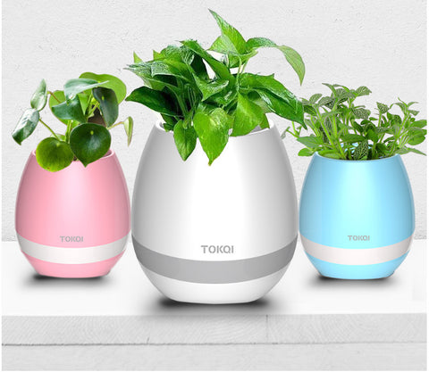 Touch-Sensitive Music Flower Vase – Bluetooth Desktop Audio Speaker with LED Mood Lighting