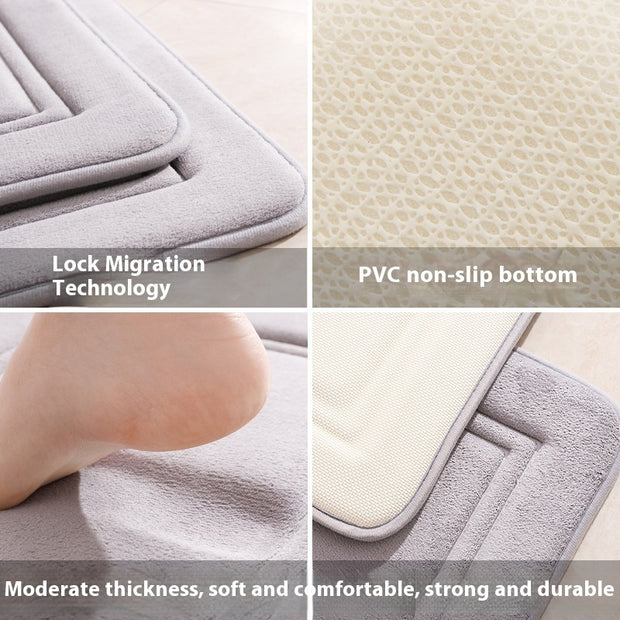 Simple Non-Slip Bathroom & Kitchen Entrance Mat – Absorbent Floor Rug for Home Safety and Comfort