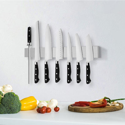Wall-Mounted Kitchen Knife Storage Rack – Space-Saving Magnetic Holder & Organizer for Knives and Utensils