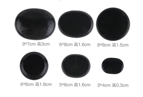 Natural Volcanic Hot Stone Massage Set – SPA Therapy Energy Stones for Back & Body Relaxation