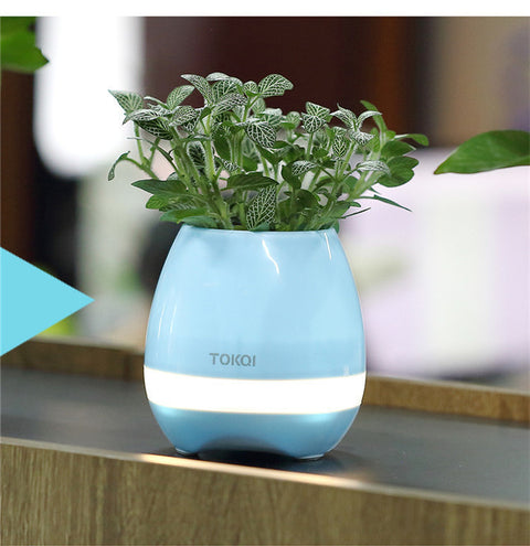 Touch-Sensitive Music Flower Vase – Bluetooth Desktop Audio Speaker with LED Mood Lighting