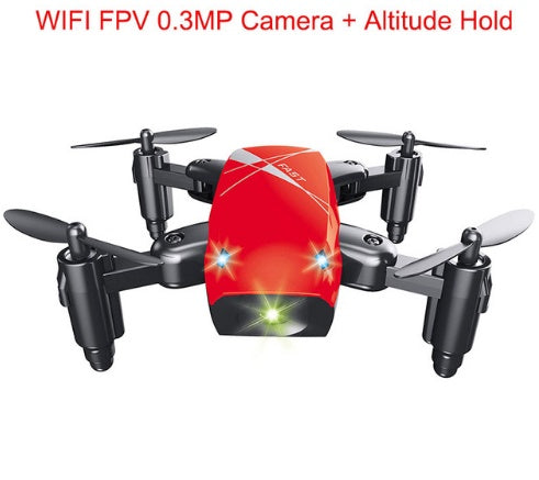 Micro Foldable RC Drone – 3D Quadcopter with Steering Wheel Remote, WiFi Camera & App Control